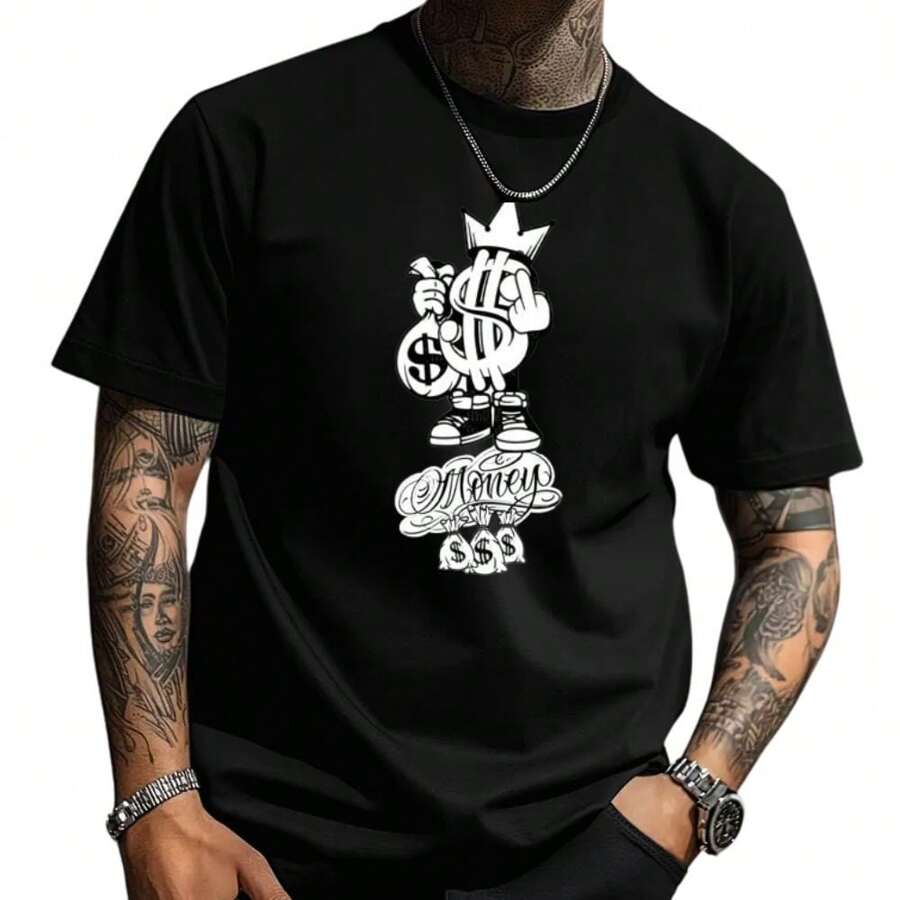Shirt Money Trap Streetwear Printed T-Shirt 100% Cotton - màu đen - Xem 1