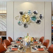 1 件现代金属挂钟，静音时钟，墙壁装饰，工艺品，家居装饰，金属装饰墙，适用于卧室、客厅、餐厅、厨房、办公室、酒店墙壁装饰、挂钟、圣诞装饰、新年装饰、乔迁 - 彩色 - 查看 12