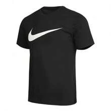 Nike 男款 AS M NSW TEE ICON SWOOSH T 恤针织圆领短裤 TDC5095-010 - 黑色 - 查看 4