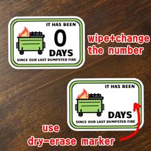 1 件垃圾箱火灾天数计数贴纸、垃圾箱火灾贴纸、干擦记号笔贴纸、工作贴纸、笔记本电脑贴纸、士气贴纸、工作幽默 | 聚乙烯贴纸、水瓶贴花、耐用乙烯基，适合日常使用