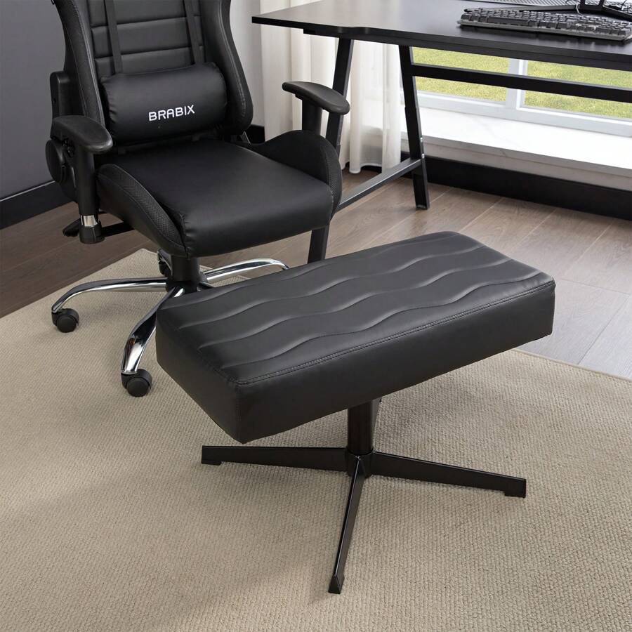 VECELO Adjustable Desk Footrest, Foot Rest For Under Desk At Work, Adjustable Foot Stool With 3 Height Position Adjustment For Home, Office - 黑色 - 查看 1