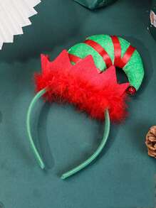 Christmas Apron + Christmas Headband 2 Pieces Set With Bells Embellishments, A Size That Fits Most Adult Christmas Apron Dresses Halloween - Multicolor - View 9