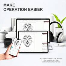 Grabador láser LONGER RAY5 con chipset de 32 bits conexión WIFI con pantalla táctil y grabado offline.