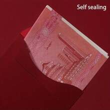 6 个豪华红包，带金封 - 非常适合生日、婚礼、新年、情人节和春节礼物，红色包装的压岁钱礼品信封