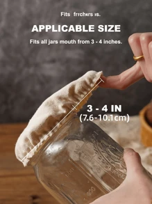 1/2/4/6/8/10pcs Sourdough Jar Cover, Reusable And Washable Fermentation Jar Lids,Elastic Wheat Straw Cloth Covers, For Sourdough, Kombucha, And Kefir - Fits 3-4 Inch Jar Openings, Ideal For Kitchen Organization And Storag