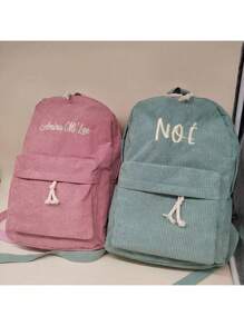 Balo thêu nhung kẻ tùy chỉnh, nhiều màu, thích hợp cho trường học, cao đẳng, du lịch và giải trí ngoài trời, thiết kế dành cho cả nam và nữ dành cho học sinh trung học cơ sở/trung học phổ thông Ý tưởng quà tặng mùa đông cho bé trai và bé gái ngày lễ tình nhân - Nhiều màu - Xem 7