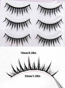 Asiteo 5 Pairs Manga Lashes Faux Mink Eyelashes, Natural & Thick, Lash Extension, Essential Makeup Tool For Travel - 黑色 - 查看 6