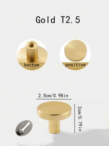 4pcs/1pc Aluminum Alloy Round Single Hole Pull Handle Screws, Free Golden Cabinet Drawer Wardrobe Door Knobs, Simple Black Furniture Hardware Pulls