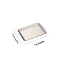 1pc Stainless Steel Rectangular Tray, Baking Tray, Toaster Oven Tray, Sushi Platter, Kitchen Steamer Biscuit Tray, Household Cooking Tool - Multicolor - View 15