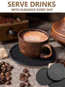 3 件装硅胶杯垫，耐热，适用于杯具、干燥垫、桌面保护垫、防滑饮料杯垫最佳礼物 - 彩色 - 查看 2