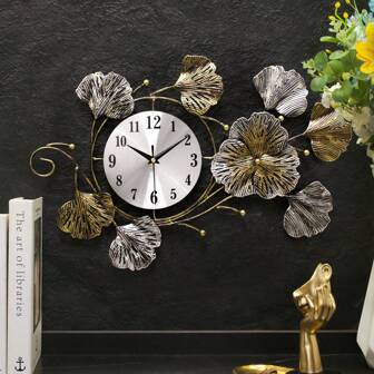 1 pieza Reloj de pared moderno de metal, reloj silencioso, decoración de pared, artesanía, decoración del hogar, pared decorativa de metal, adecuado para dormitorio, sala de estar, comedor, cocina, oficina, decoración de pared de hotel, reloj de pared, decoración navideña, decoración de Año Nuevo, decoración de sala de estar