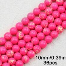 Hạt tròn màu hồng tự nhiên/tổng hợp 4mm/6mm/8mm/10mm, khoan, dùng làm vòng tay, vòng cổ, khuyên tai, trang sức thời trang, phụ kiện - Hồng thông hoàng gia - Xem 11