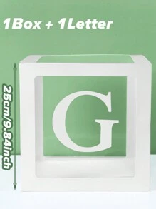 1pc 25cm White Letter Transparent Box (Box And Letter), Birthday Decoration, Wedding Decoration, Wedding Anniversary Decoration, Baby Shower Decoration, Christmas Decoration, 2025 New Year Party Room Decoration, Tabletop Decor, Initial Transparent Balloon Box Surprise Gift Box, Party Favor, Spell Name Letter Decoration Party - Letter Transparent Box - View 17