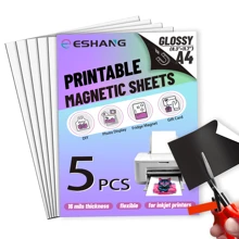 5/10pcs - A4 Size (8.3x11.7 Inches) Printable Magnetic Paper, 16mil Glossy Flexible Magnetic Sheets, No Adhesive Back, Suitable For Inkjet Printers - Black - View 1