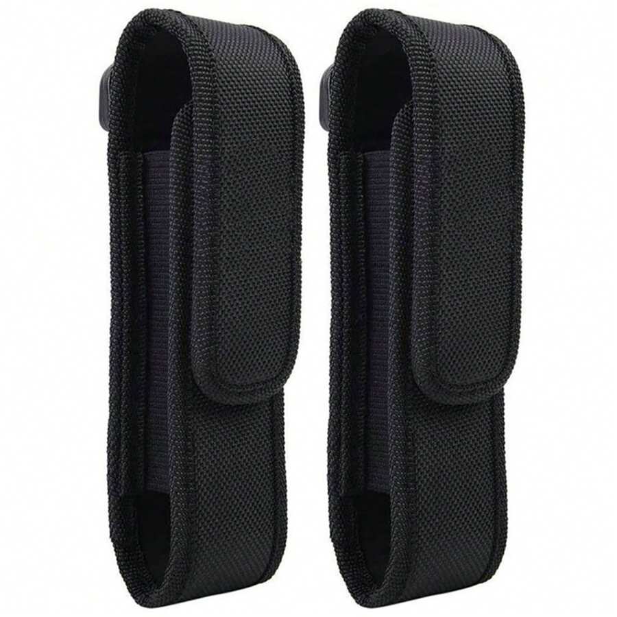 Flashlight Pouch: Molle LED Torch Holster Case For 5" - 7" Flashlights - Ideal For Outdoor Camping, Hiking & Hunting - Black - View 1