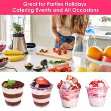 25/50 piezas Tazas de postre de 210 ml, tazones de postre DIY, reutilizables para mousses, pudines, helados, para bufés, fiestas de postres, picnics
