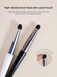 迷你眼影化妆刷带盖，2 支白色手柄刷，用于涂抹眼影刷。它也可以用作唇刷来涂抹口红。 - 彩色 - 查看 4