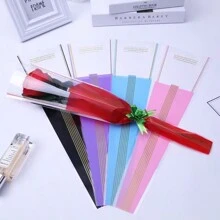 48 件花卉印花礼品袋，适用于玫瑰、花束、花店 - 情人节、父亲节、母亲节、毕业礼物包装 - 三生線單支袋 - 查看 4