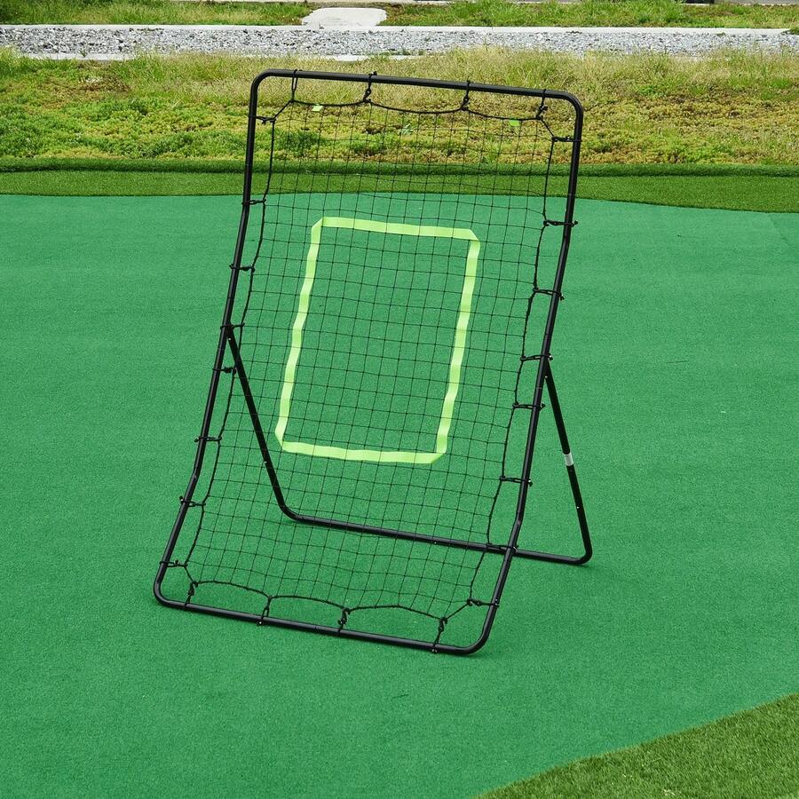 HOMCOM Rebounder Net Playback Game Spot Target Ball Rebounders Training Equipment Play Teaching - 黑色 - 查看 1