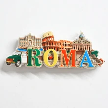 1 pieza Imán para frigorífico del Coliseo Romano, imán para frigorífico de la Torre Inclinada de Pisa, imán para frigorífico de un monumento emblemático de Roma, imán para frigorífico con estilo italiano, imanes decorativos y coloridos para el refrigerador, mejor decoración de cocina