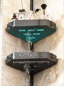 铝合金角架适用于厨房、浴室、卫生间、阳台收纳，防锈、防潮、节省空间、无需钻孔 - 彩色 - 查看 6