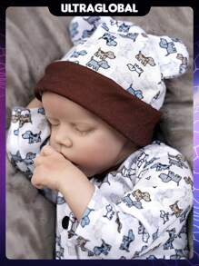 Brastoy Boneco Bebê Reborn 48cm 100% Silicone Com Pelúcia Roupas e Acessórios Completo