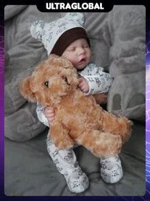 Brastoy Boneco Bebê Reborn 48cm 100% Silicone Com Pelúcia Roupas e Acessórios Completo