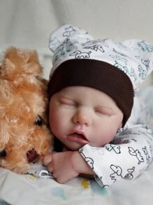 Brastoy Boneco Bebê Reborn 48cm 100% Silicone Com Pelúcia Roupas e Acessórios Completo