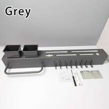 Kitchen Knife Rack With Removable Chopstick Holder, Towel Bar And Utensil Hooks, Wall Mounted Storage Organizer Without Drilling