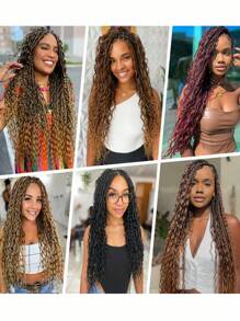 P2/30 波西米亚辫子用真人发 100g 挑染金色真人发 大容量深波浪 100% 卷曲真人发 适合编织 波西米亚辫子用湿发和波浪发 水波真人发 - SNatural/2/30 - 查看 6