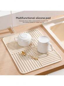 1 szt. 30*40 cm silikonowa mata odpływowa, mata odpływowa do ekspresu do kawy, mata do suszenia naczyń, silikonowa mata anty-rozpryskowa do zlewu, przybory kuchenne, kubki, gąbka do mydła wielofunkcyjny uchwyt na stojak odpływowy, mata odpływowa na blat kuchenny i łazienkowy, akcesoria do dekoracji domu