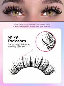 Asiteo 7对奢华浓密假睫毛 - 浓密蓬松，打造水润妆效，保湿舒适，可重复使用 - 尖尾漫畫款 - 查看 3