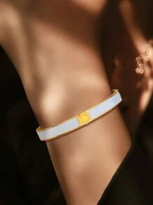 1 Piece 7mm Luxury Width Roman Digital Disc Bracelets Men Stainless Steel Drip Gum Bracelet For Women Party Gifts Wholesale