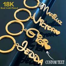 1 chiếc móc khóa tên tùy chỉnh chữ cái cá nhân hóa bằng thép không gỉ móc khóa vòng chống thất lạc cho thú cưng ngày lễ tình nhân ngày của mẹ ngày của cha quà tặng sinh nhật - Nhiều màu - Xem 4