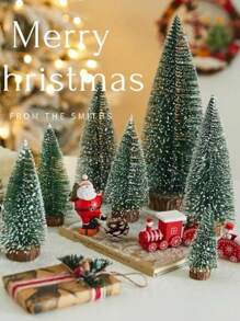 Mini Christmas Tree Small Cedar Tabletop Christmas Tree Setting Christmas Gift Christmas Decorations - Nhiều màu - Xem 1