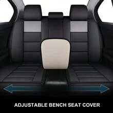 Car Seat Covers Full Set Waterproof Comfortable Car Seat Protectors Luxury PU Leather Car Seat Cushion Padded Front Rear Seats Covers Airbag Compatible Easy To Install Clean Universal Fit For Most Cars Sedans SUVs Hatchbacks (Black And Grey) - 黑色和灰色 - 查看 5
