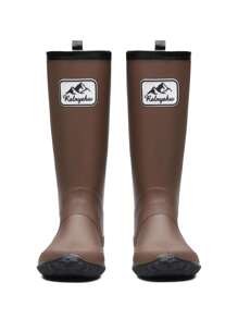 1双轻便高筒雨靴，柔软可折叠户外徒步长筒涉水鞋，骑行靴，超薄雨靴，徒步涉水靴，通勤鞋套，男女通用 - 棕色 - 查看 8