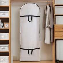 1件装衣物防尘罩 家居连衣裙婚纱挂袋 可折叠防潮服装收纳袋 西装防尘袋 - 彩色 - 查看 3