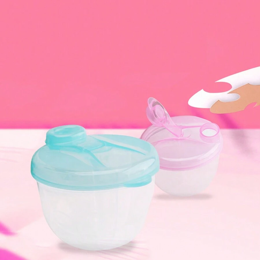 Hộp đựng sữa bột di động On-The-Go độc lập ba lớp có thể xoay Hộp đựng sữa bột khô - Nhiều màu - Xem 1