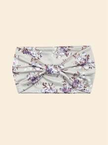 新款波西米亚风格玫瑰印花弹性头带，宽扭发带适合户外、运动、瑜伽、健身服、优雅街头派对，涤纶，四季头巾头带吸汗带