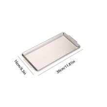 1pc Stainless Steel Rectangular Tray, Baking Tray, Toaster Oven Tray, Sushi Platter, Kitchen Steamer Biscuit Tray, Household Cooking Tool - Multicolor - View 14