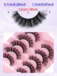 ENCHUW 5 对蓬松浓密长睫毛仿貂皮睫毛可重复使用睫毛化妆假睫毛 - 濃密款 - 查看 2