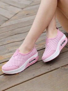 Giày thể thao đế xuồng nhẹ thường ngày cỡ lớn cho nữ, giày thể thao xuyên biên giới thoải mái cho mùa đông - Hồng - Xem 2