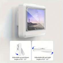 Waterproof ABS Shower Phone Holder With 360° Rotatable Touch Screen, Anti-Fog Clear Mount For Bathroom And Toilet, Compatible With Plastic Shower Curtains Desk Mobile Phone Holder Stand For IPhone IPad Adjustable Desktop Tablet Holder Mobile Phone Holder Compact And Portable For Online Classes And Everyday Use Universal Table Cell Phone Stand