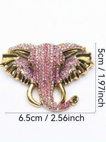 1 chiếc ghim cài áo hình voi pha lê sang trọng, cổ điển, unisex, thiết kế hình động vật thời trang, sáng bóng, cao cấp. - Hồng - Xem 3