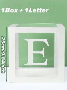 1pc 25cm White Letter Transparent Box (Box And Letter), Birthday Decoration, Wedding Decoration, Wedding Anniversary Decoration, Baby Shower Decoration, Christmas Decoration, 2025 New Year Party Room Decoration, Tabletop Decor, Initial Transparent Balloon Box Surprise Gift Box, Party Favor, Spell Name Letter Decoration Party - Letter Transparent Box - View 12