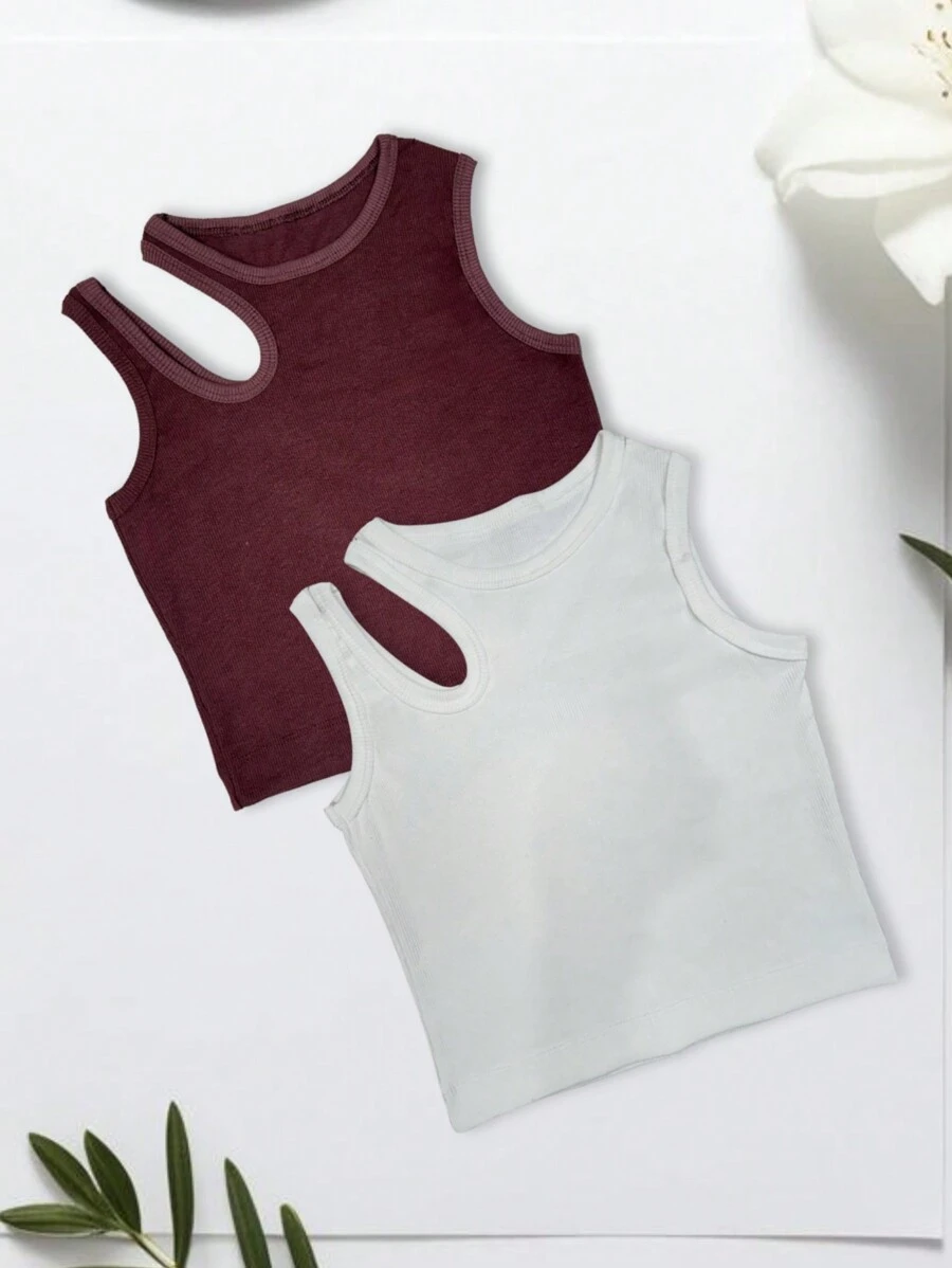 Women's Ribbed Crop Top High Quality Women's Low-Cut Ribbed Blouse - 休息和咖啡 - 查看 1