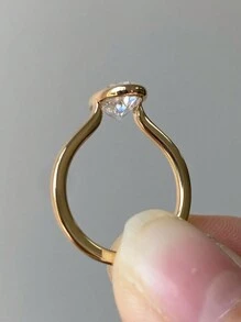 1 chiếc nhẫn thời trang đính đá Cubic Zirconia hình bầu dục dành cho nữ đi làm/đi chơi - nhẫn cá nhân - Xem 4