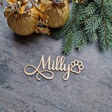 1 Thẻ tên quà tặng Giáng sinh bằng gỗ cá nhân hóa có thiết kế hình bông tuyết và cây thông, thích hợp làm quà tặng hoặc thiệp ghi tên, để treo tất và đồ trang trí ngày lễ, Giáng sinh - xyloid - Xem 11