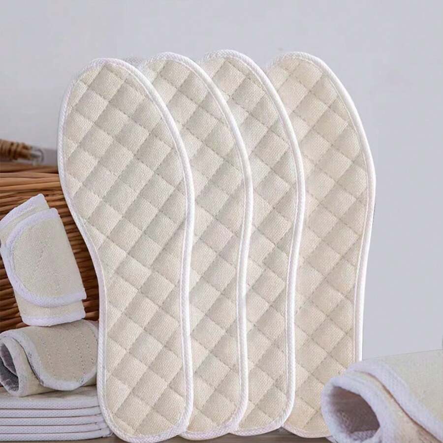 Một cặp đế giày chống mùi, thấm mồ hôi, thoáng khí, giảm xóc khi chơi thể thao, miếng lót giày dày thủ công hương ngải cứu cho nam và nữ - Màu be - Xem 1